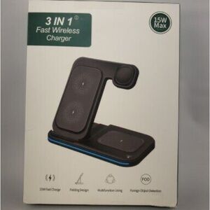 Charger Station for Multiple Devices, 3 in 1 Fast Wireless Charger Stand 15W